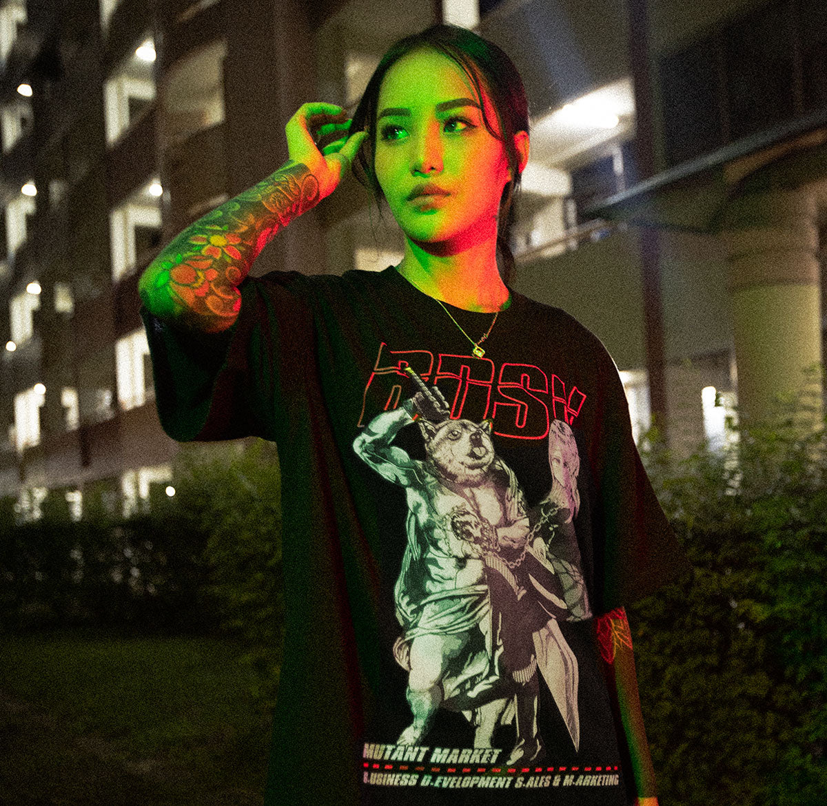 BDSM Tee Ver. 1.0 Neon Vaporwave Oversized Tee